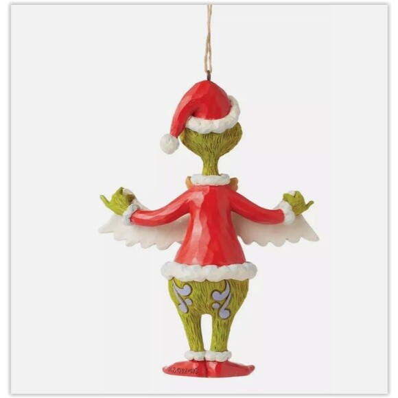 NIB Jim Shore Grinch Holding Merry Christmas Banner 5.25" Ornament 6015226 - Picture 2 of 3